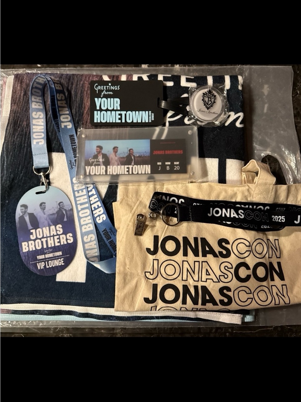Jonas Brothers VIP Merch, Greetings from your Hometown Tour